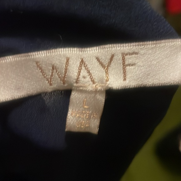 Wayf Nordstrom Choker Cut Out Navy Blue Tank Top Blouse Sz L - Picture 6 of 6